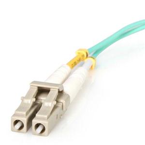 2m (6ft) LC/UPC to LC/UPC OM3 Multimode Fiber Optic Cable, Full Duplex 50/125 Zipcord, 100G, LSZH Fiber Jumper Cord