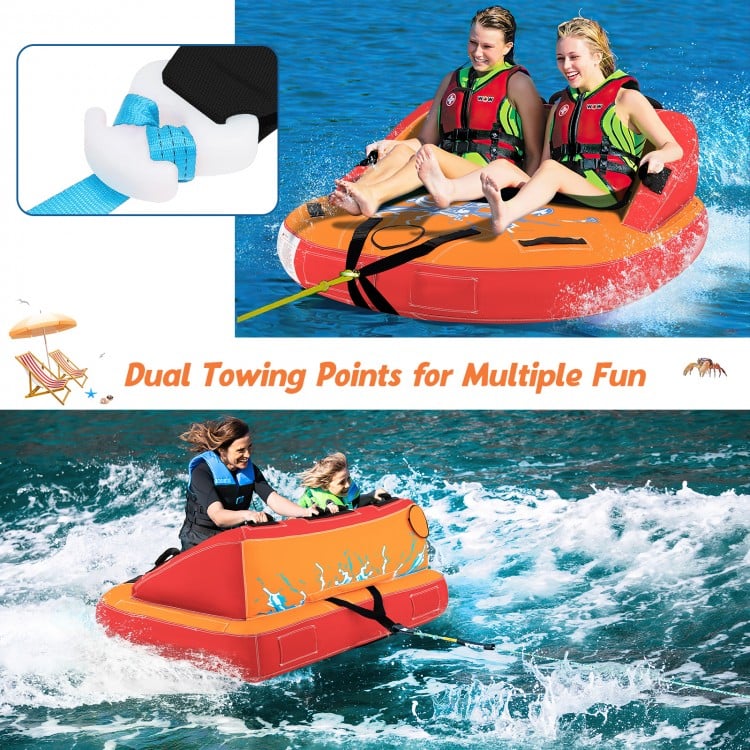 2 Person Water Sport Inflatable Towable Tubes for Boating