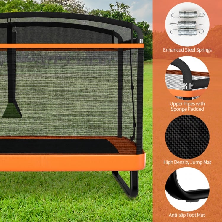 6 Feet Kids Entertaining Trampoline with Swing Safety Fence