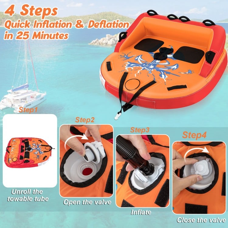 2 Person Water Sport Inflatable Towable Tubes for Boating