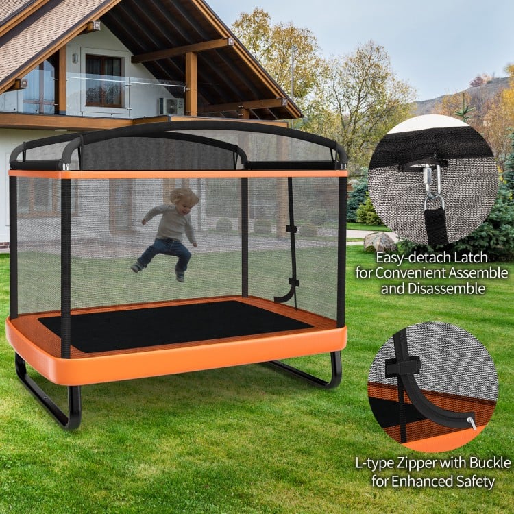 6 Feet Kids Entertaining Trampoline with Swing Safety Fence