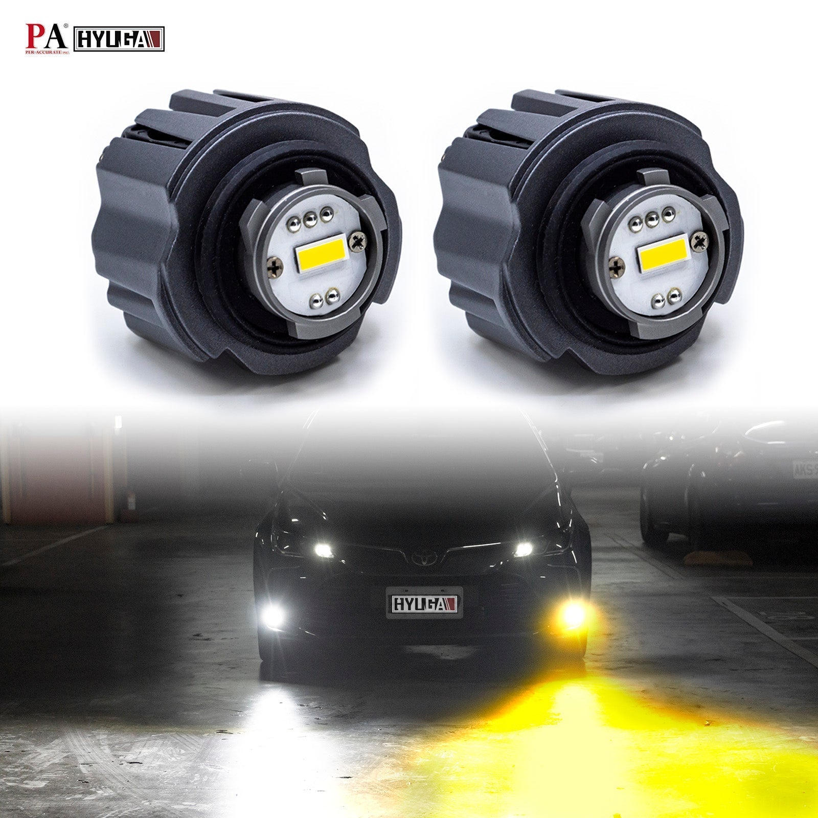 TF1 2x LED Fog Light Bulbs 3000K Amber 6000K White 30W Plug and Play Compatible with 2020~ Corolla Cross, Corolla, CHR, SIENTA, RAV4, HILUX HYUGA (Pack of 2)