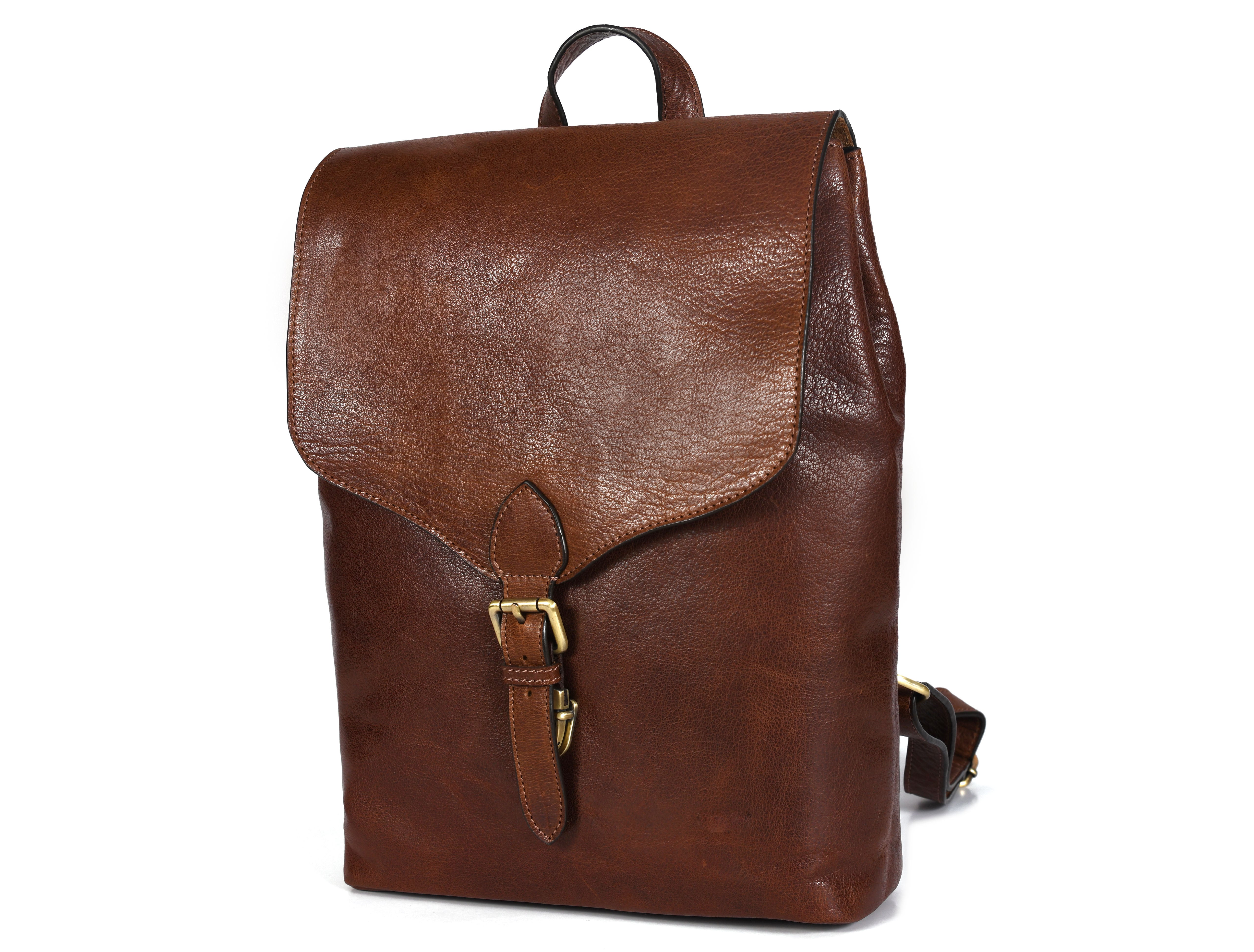 Compact European Leather Backpack – Sleek & Durable