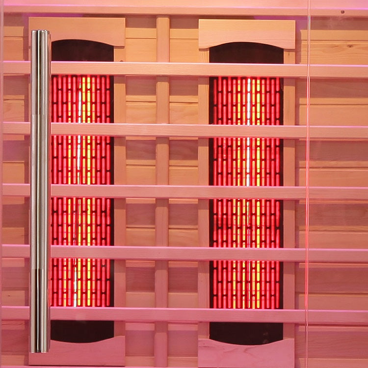 Blisspod Venetian 2-Person Full Spectrum Indoor Premium Canadian Hemlock Low EMF Sauna 10 Heaters Chromotherapy Reflexology