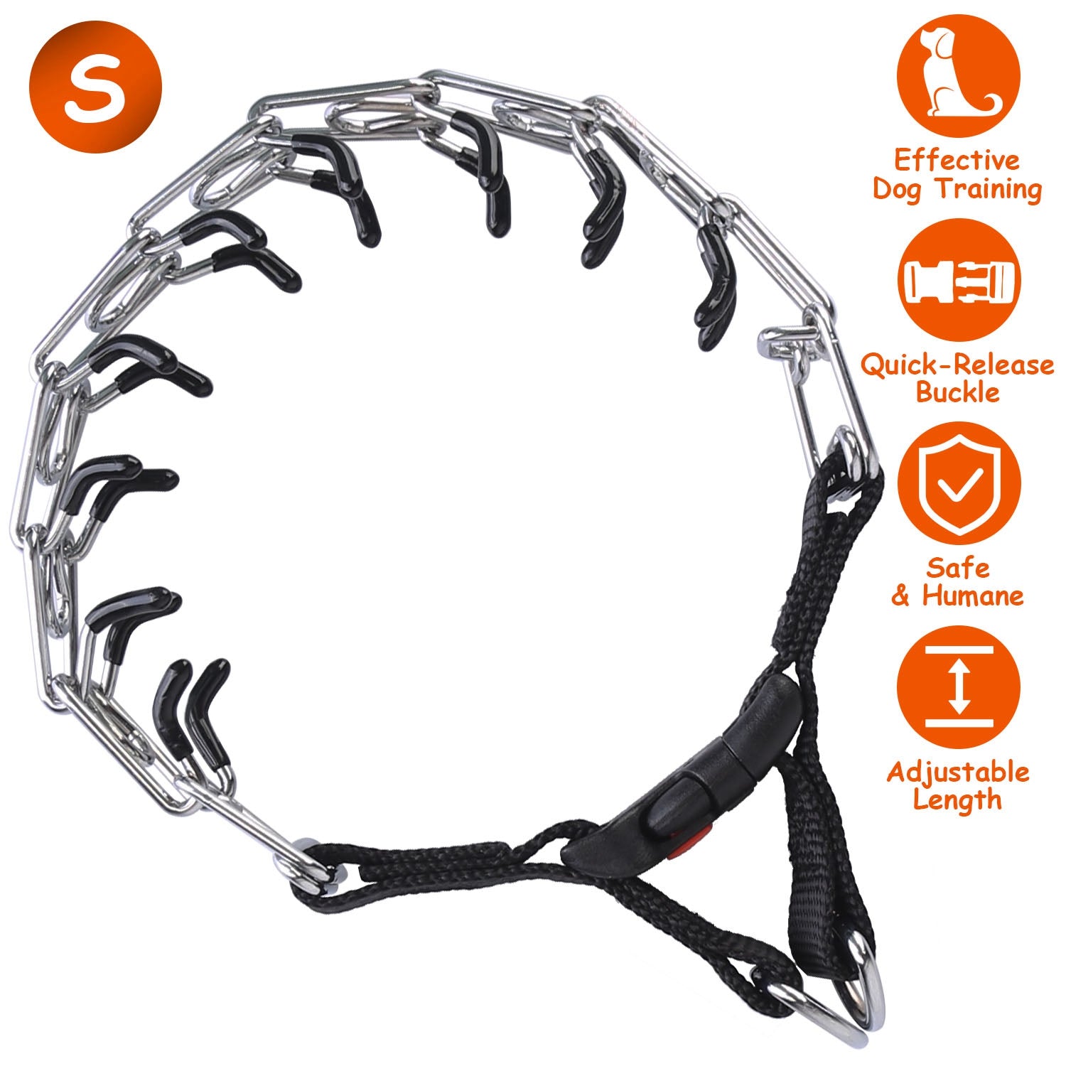 Adjustable Dog Choke Collar Training Chain Dog Necklace with Buckle for Small Medium Large Dogs