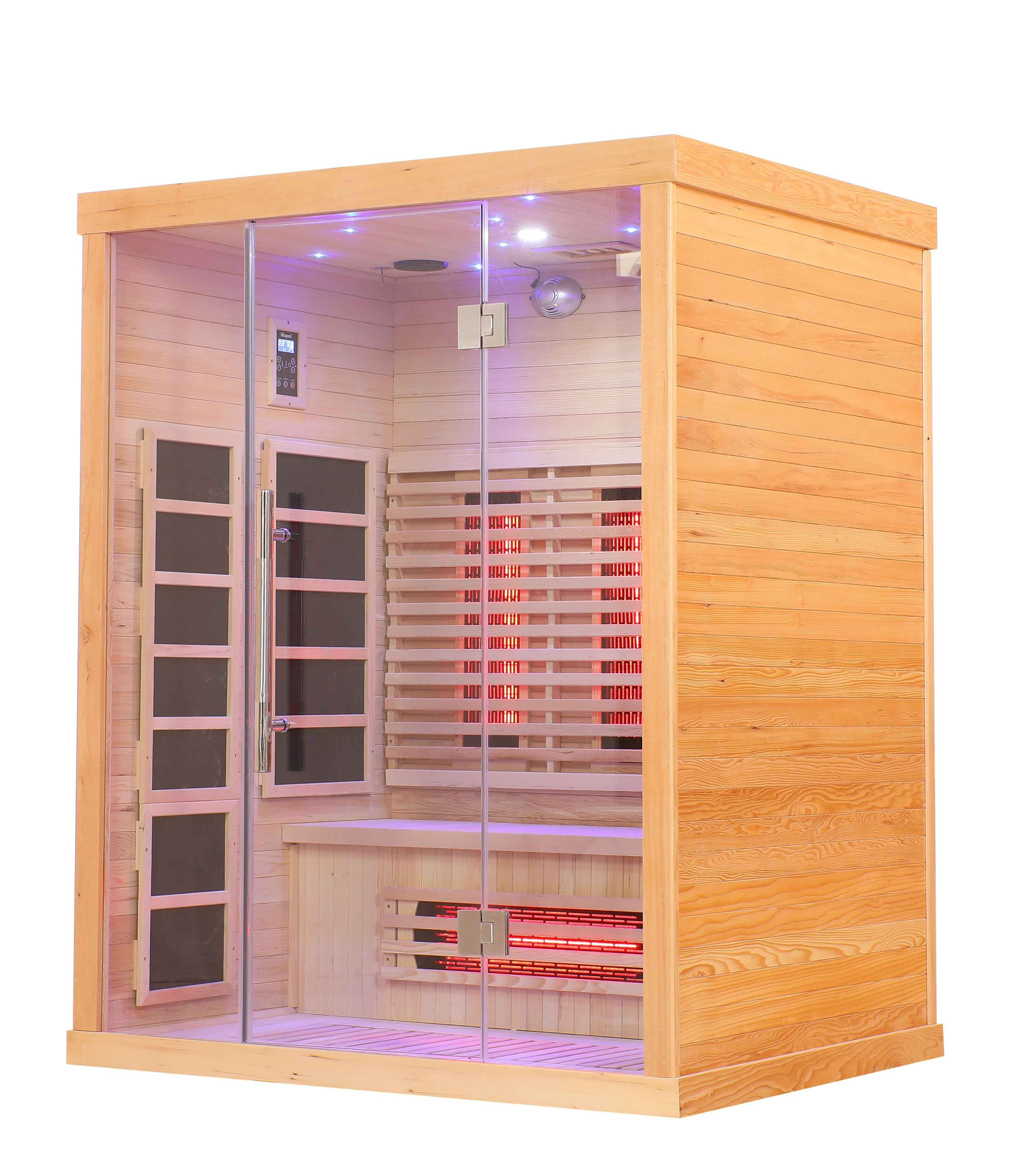 Blisspod, Venetian, Full Spectrum Indoor Premium Canadian Hemlock Ultra Low EMF Sauna, 11 Heaters & Chromotherapy– 3 Person