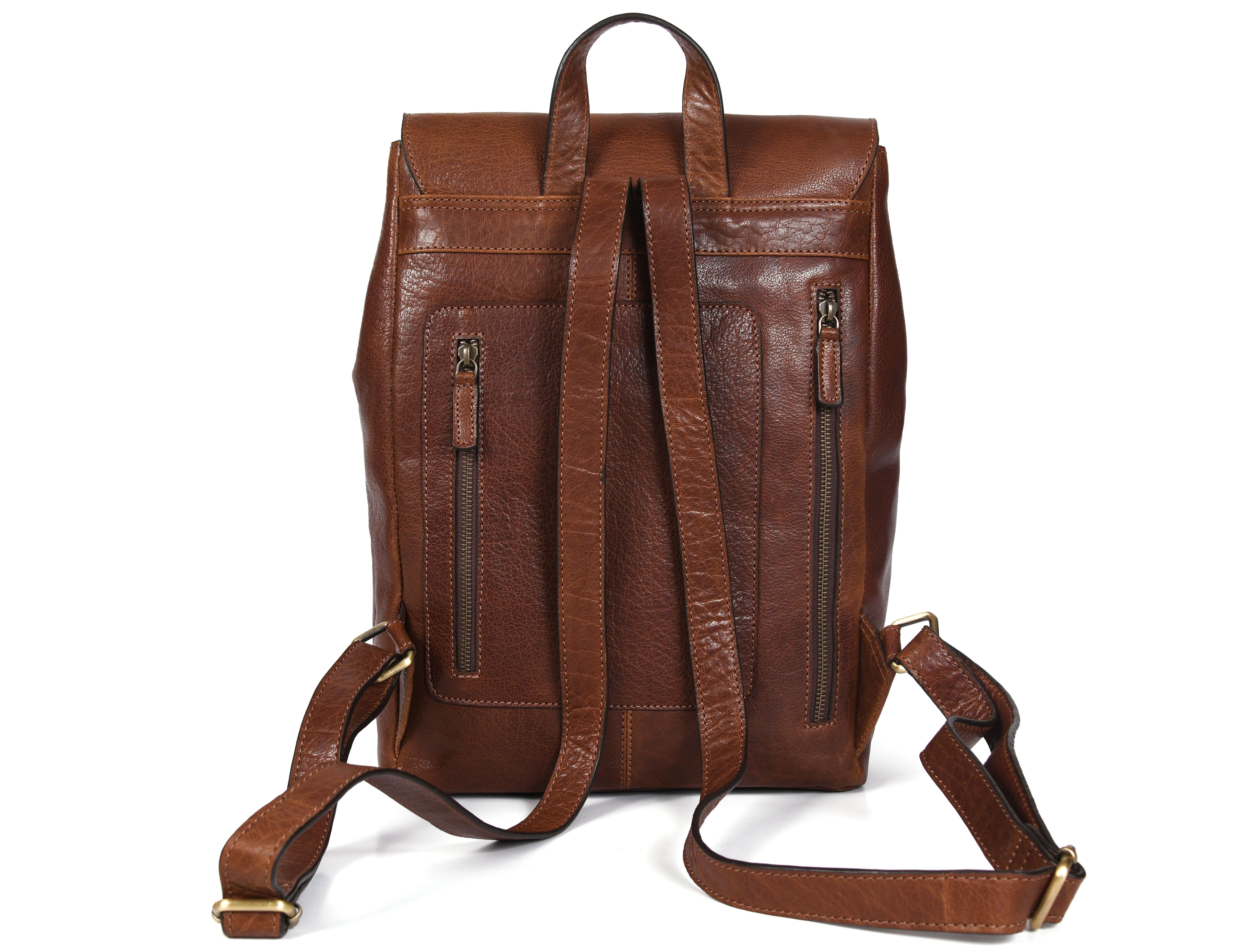 Compact European Leather Backpack – Sleek & Durable