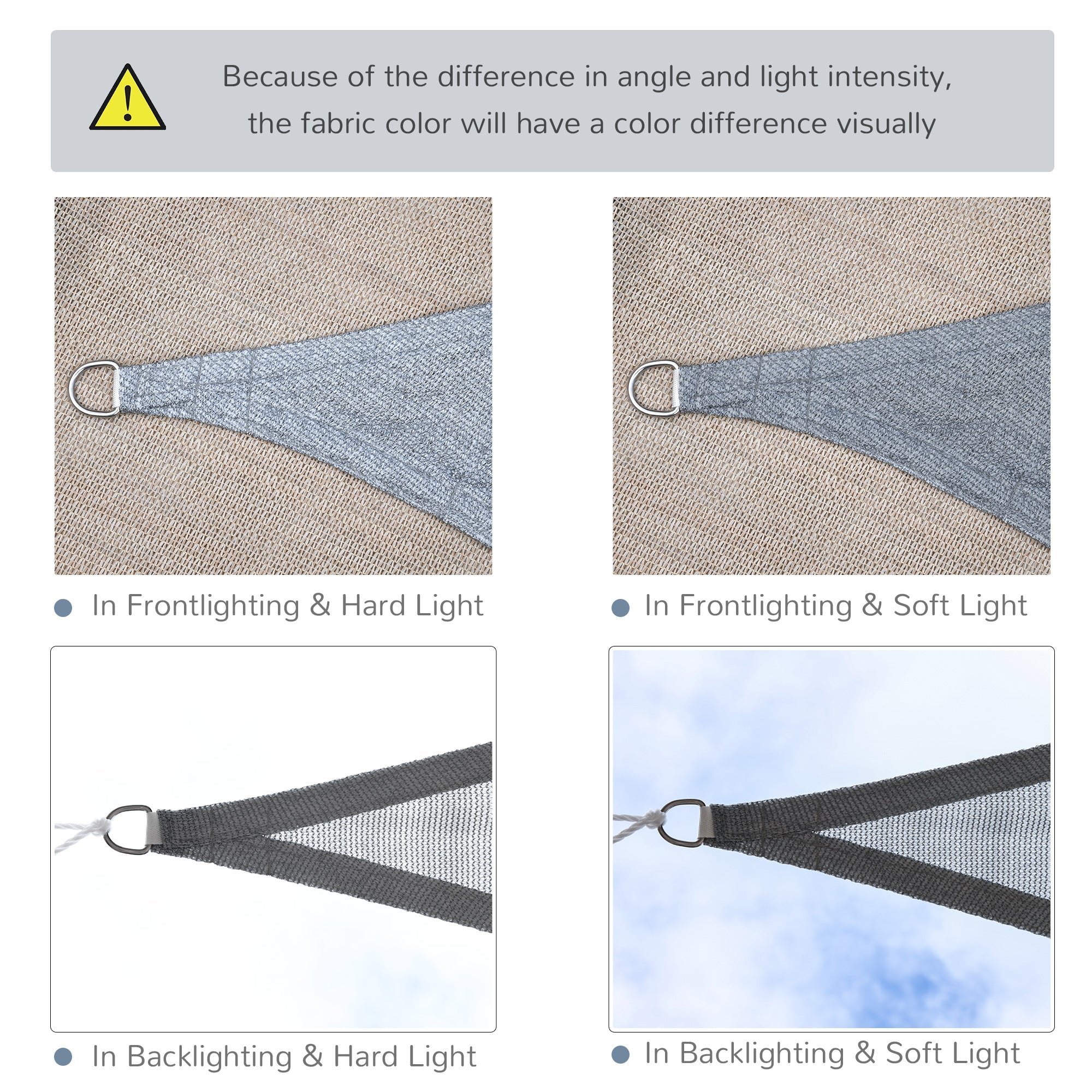 Outsunny Triangular Oasis: 10' Sun Shade Sail, UV Protection Canopy for Outdoor Patio, Garden, Lawn, Grey with Carrying Bag