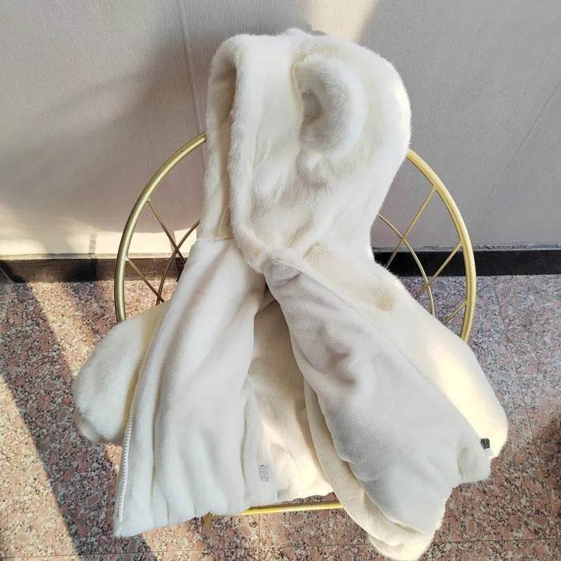 Autumn Winter Thickening Children's Cartoon Fur Hoodie Jacket