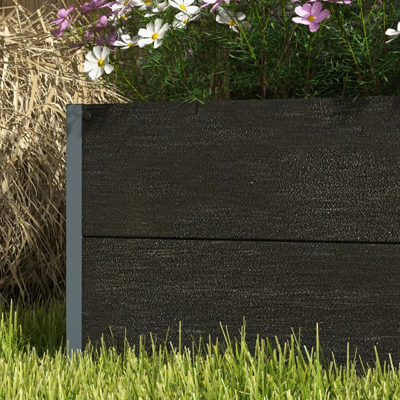 Raised Garden Bed with Trellis, Freestanding Elevated Planter Box for Climbing Vines, 28" x 15" x 59", Black
