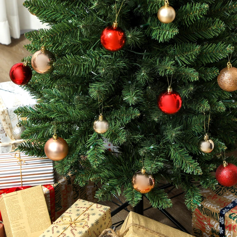 9ft Christmas Tree with Colourful DIY Synchronized LEDs, Hinged Pencil Xmas Tree with Remote, Daily Timer, Green