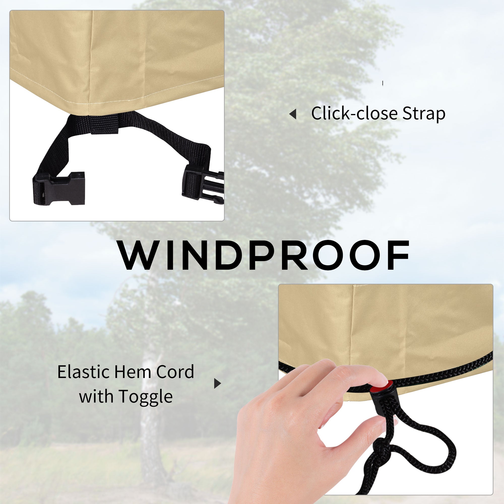 Outsunny Waterproof 3-Seat Sofa Bench Cover Outdoor Rattan Wicker Furniture Rain Dust Protector Beige Coffee Medium - 2-seat Sofa