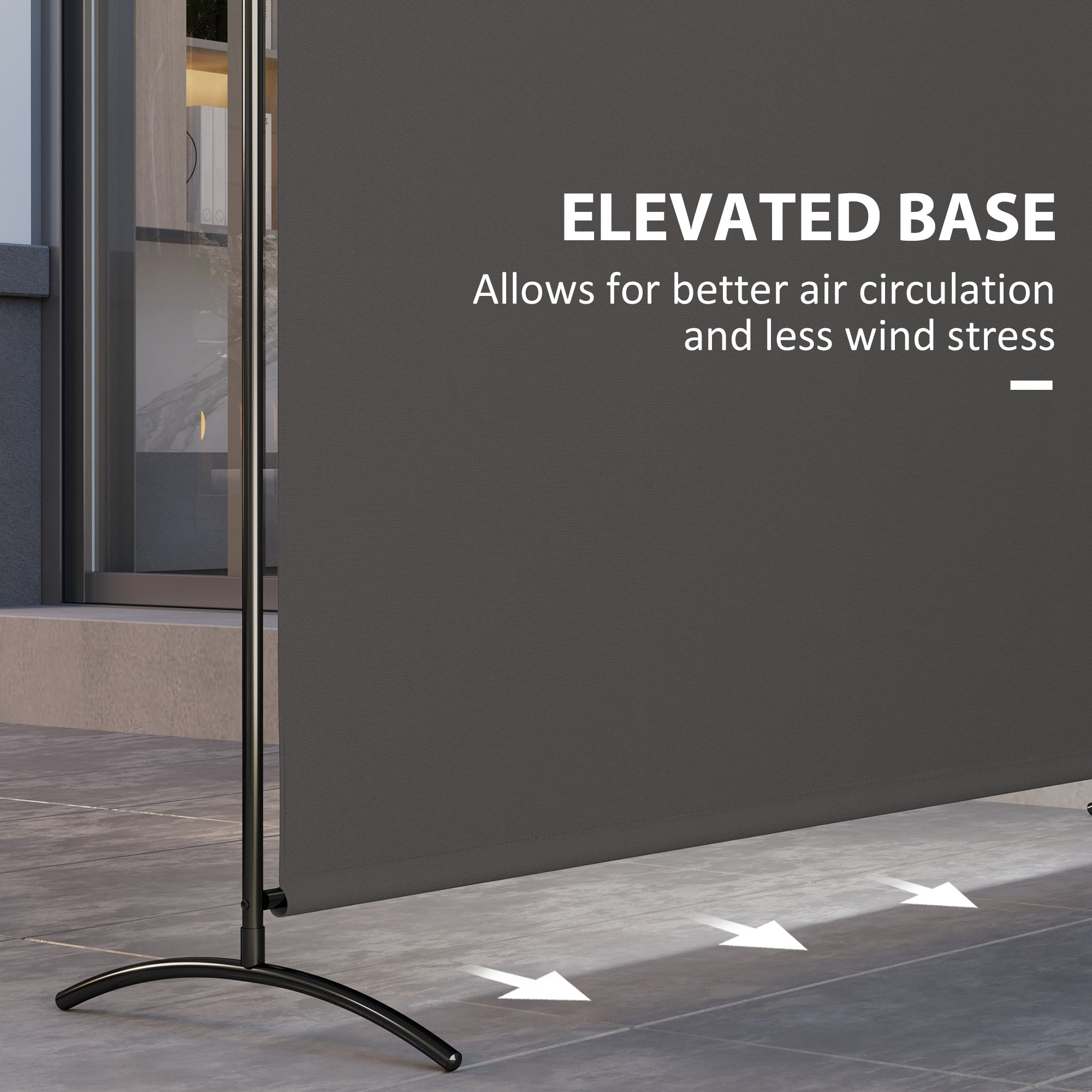 Outsunny Single Panel Room Divider, UV30+ Privacy Screen, Indoor Outdoor Privacy Panel with Stable Base, Dark Grey