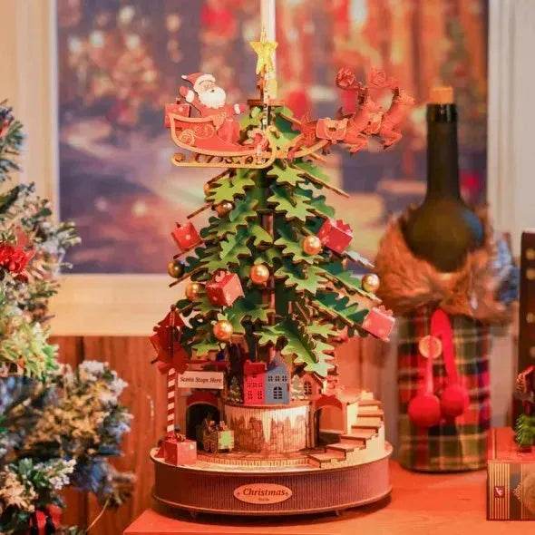 3D Puzzles For Adults, Wooden Music Box Christmas Melody Tree, 3D Model Building Kits, Christmas Birthday Gifts DIY Crafts