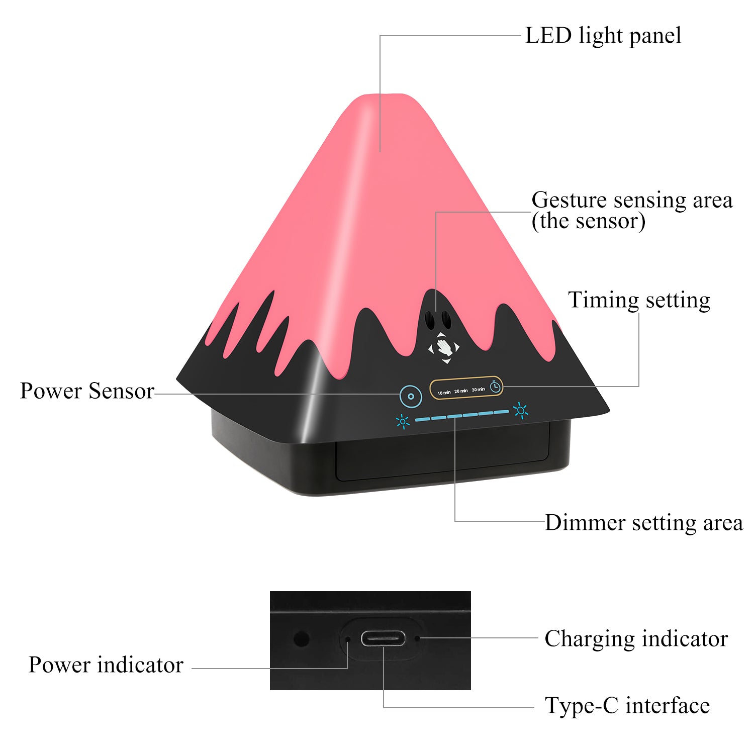 Touch Control Night Light 8-Color Change 6 Level Dimmable Light Brightness Table Lamp Portable Timer Lamp for Bedroom Office Camping