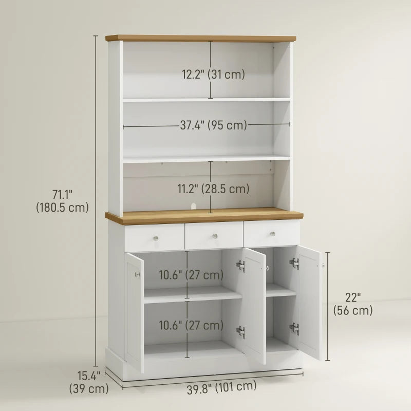 Kitchen Pantry Buffet Server Hutch Storage Sideboard Bookcase with Drawers & Cabinets for Living Room Cabinet Console