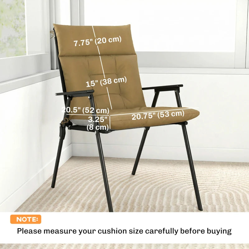 Patio Chair Cushions Set of 4, Waterproof Non-Slip Lounge Chair Cushions, 44"x21", Khaki
