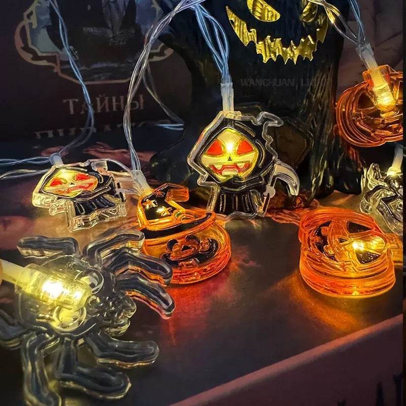 Halloween Led Pumpkin Spider Ghost Hand Lighting Chain Decorative Holiday Light