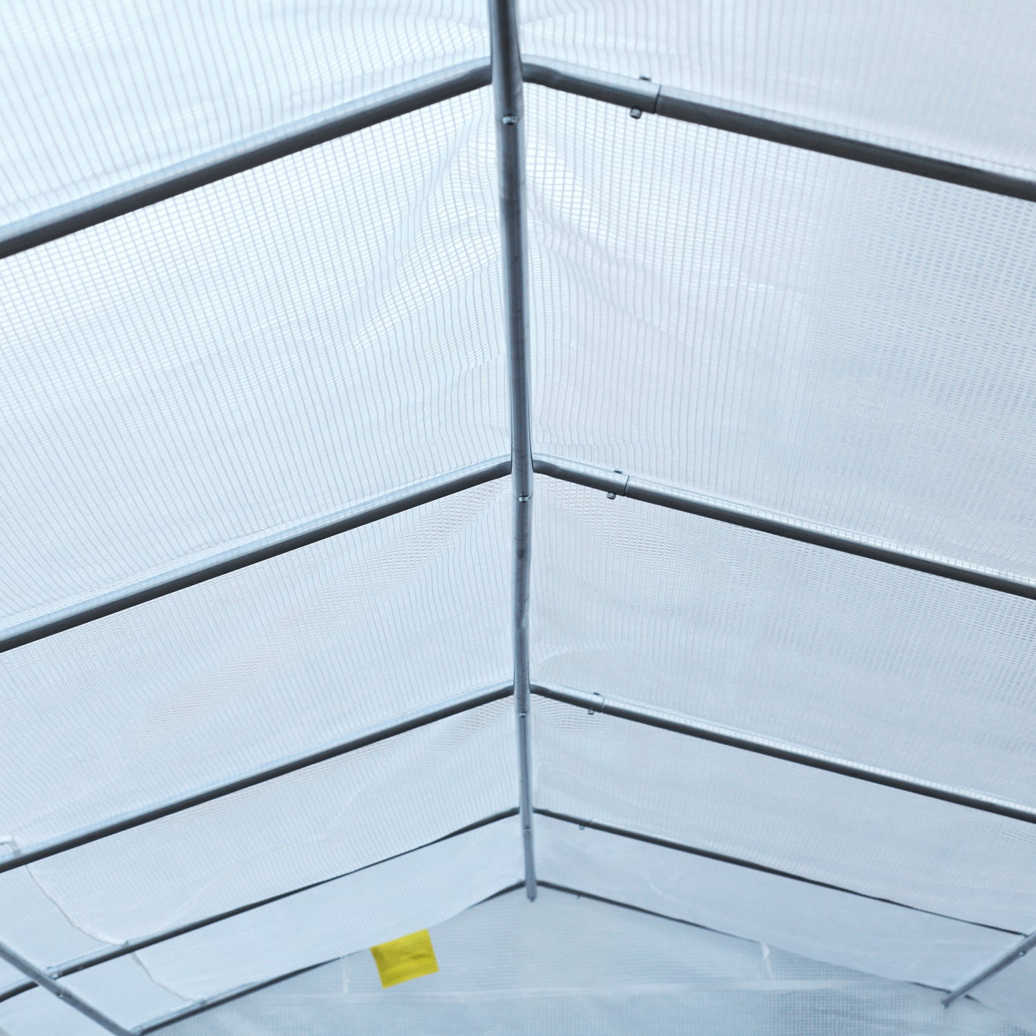 Outsunny 26'L x 10'W x 6.8' H Large Steeple Walk-In Greenhouse Hoop House Tunnel Grow Tent Premium Steel Frame White