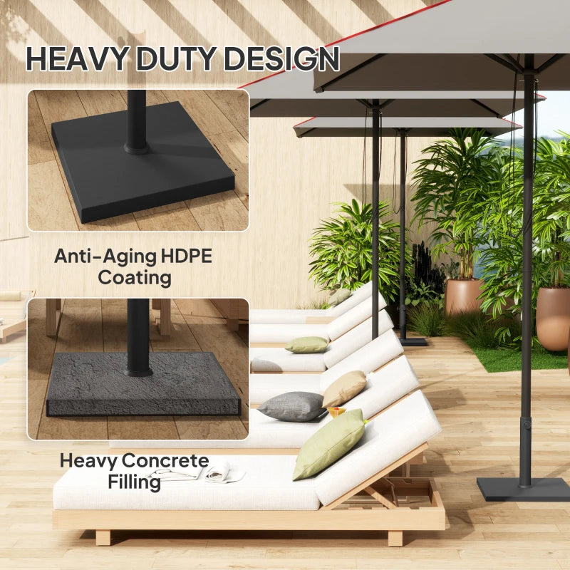 Patio Umbrella Base, 40 lbs Concrete Heavy Duty Umbrella Base for 1.5"/1.9", Black