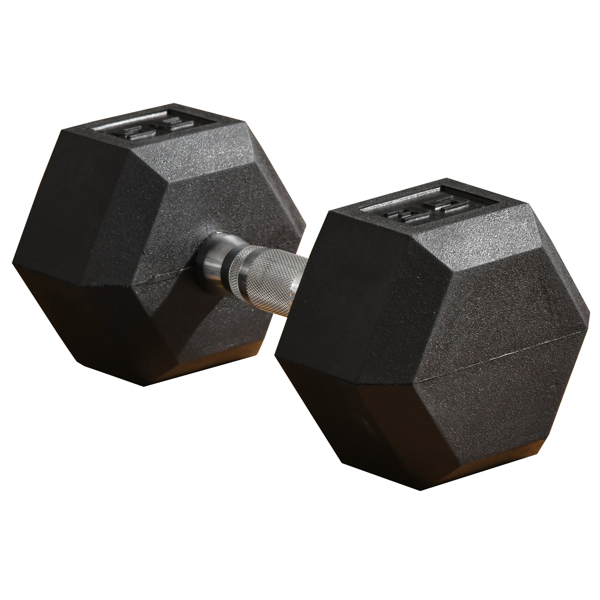 Soozier 35lbs Rubber Hex Dumbbells: Hand Weight Barbell for Body Fitness Training at Home or Office, Black Finish