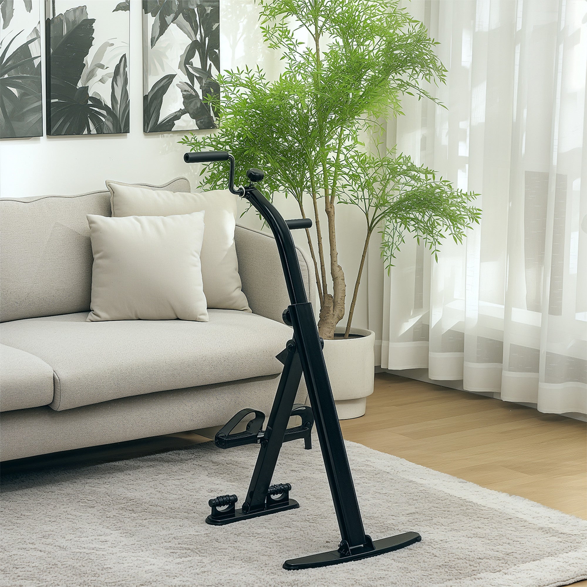 Soozier Seated Pedal Exerciser, Foldable Leg Exercise Bike with LCD Monitor for Seniors Elderly Rehabilitation Recovery Therapy