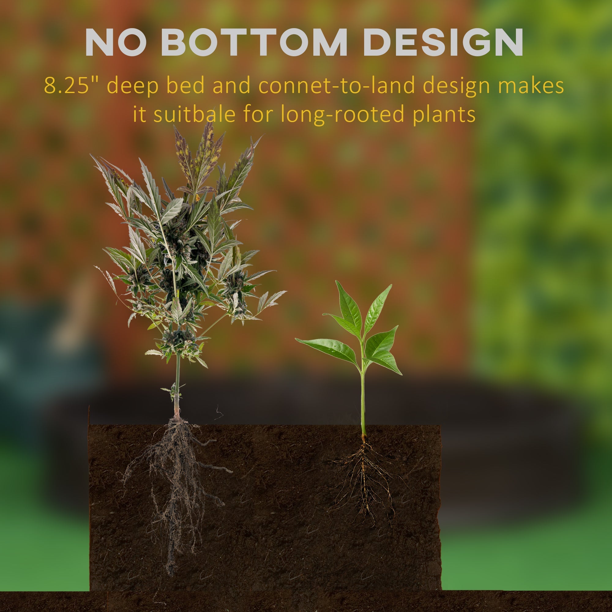 Outsunny 48"x48"x8" Round Raised Garden Bed: Planter Box for Flowers/Herbs/Veggies, Outdoor, Brown