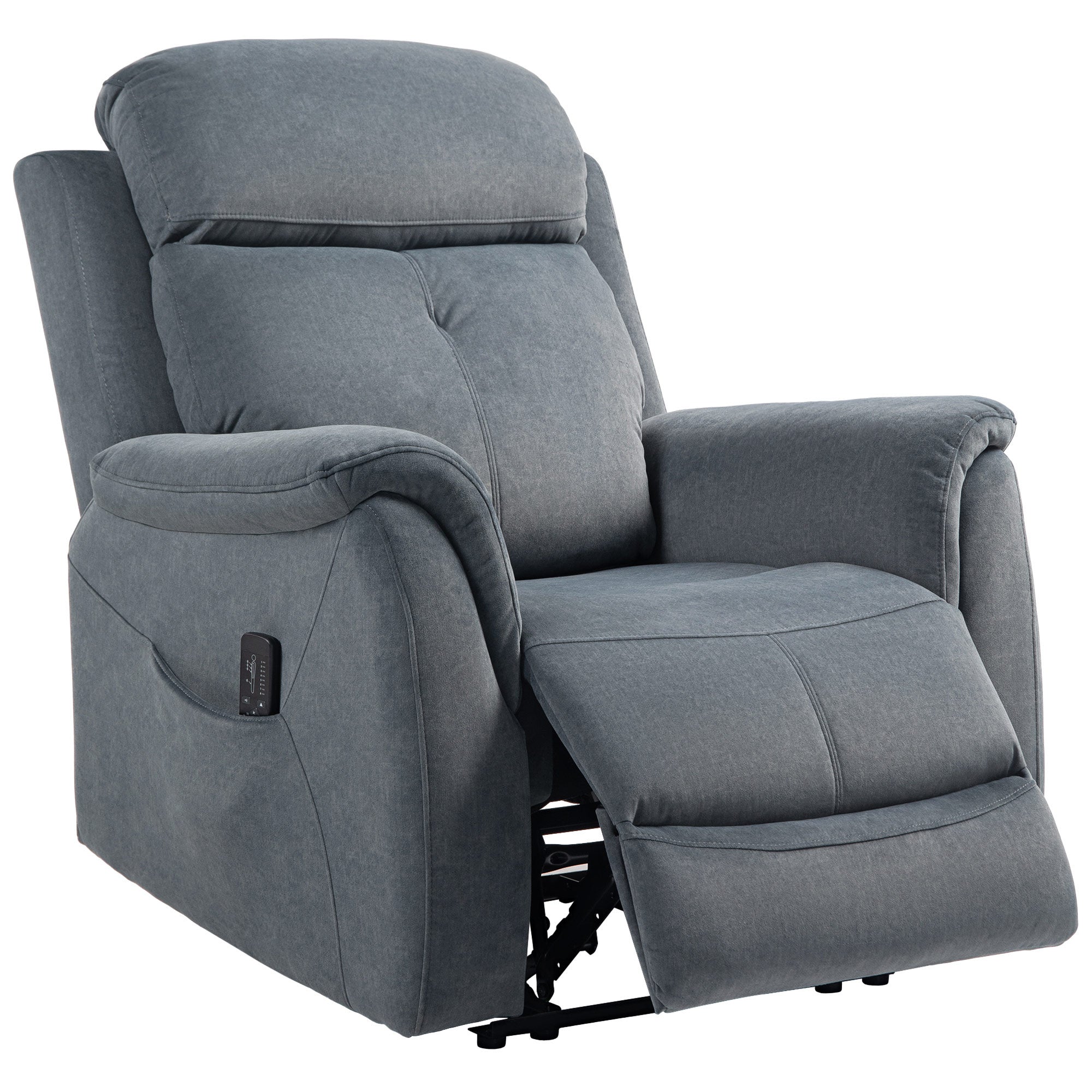 HOMCOM Manual Recliner Chair with Vibration Massage, Reclining Chair for Living Room with Side Pockets, Dark Grey