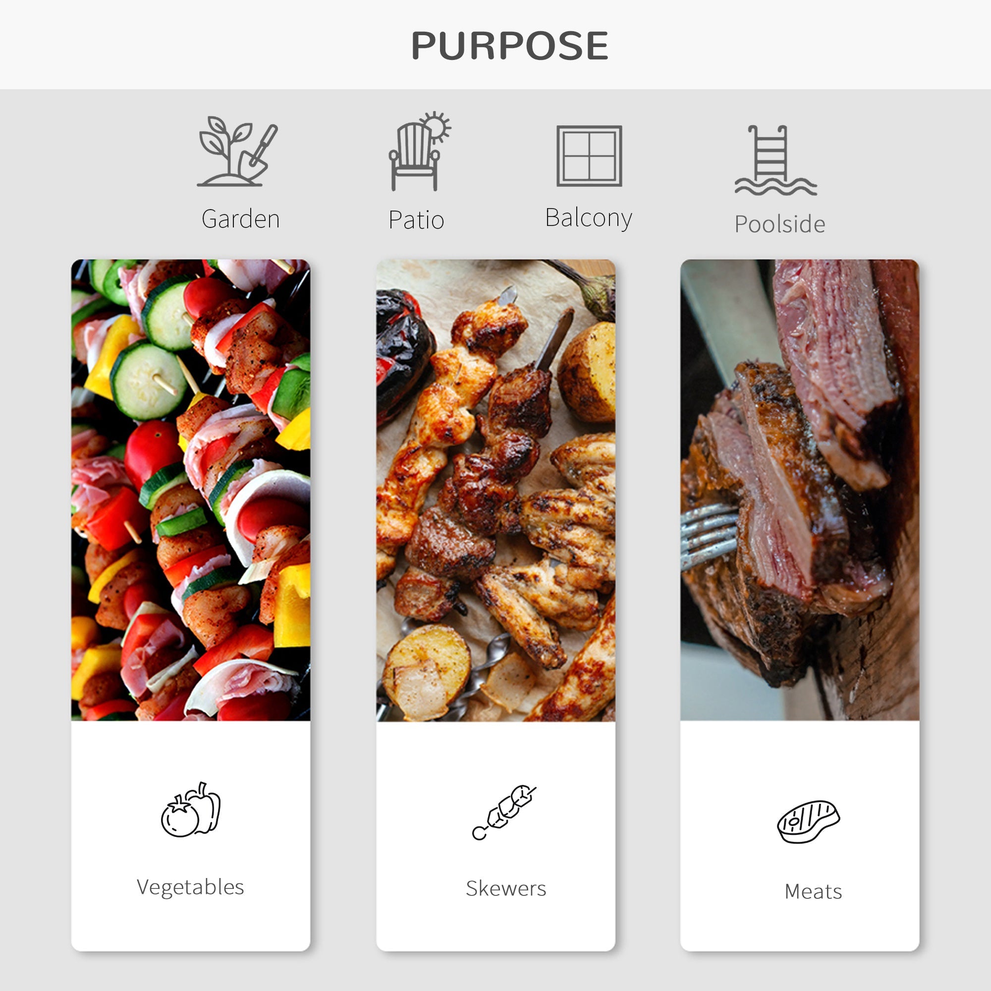 Outsunny 23" Portable Tabletop Steel Charcoal Grill Outdoor BBQ Camping Picnic Cooker Barbecue Smoker w.Air Vent Black