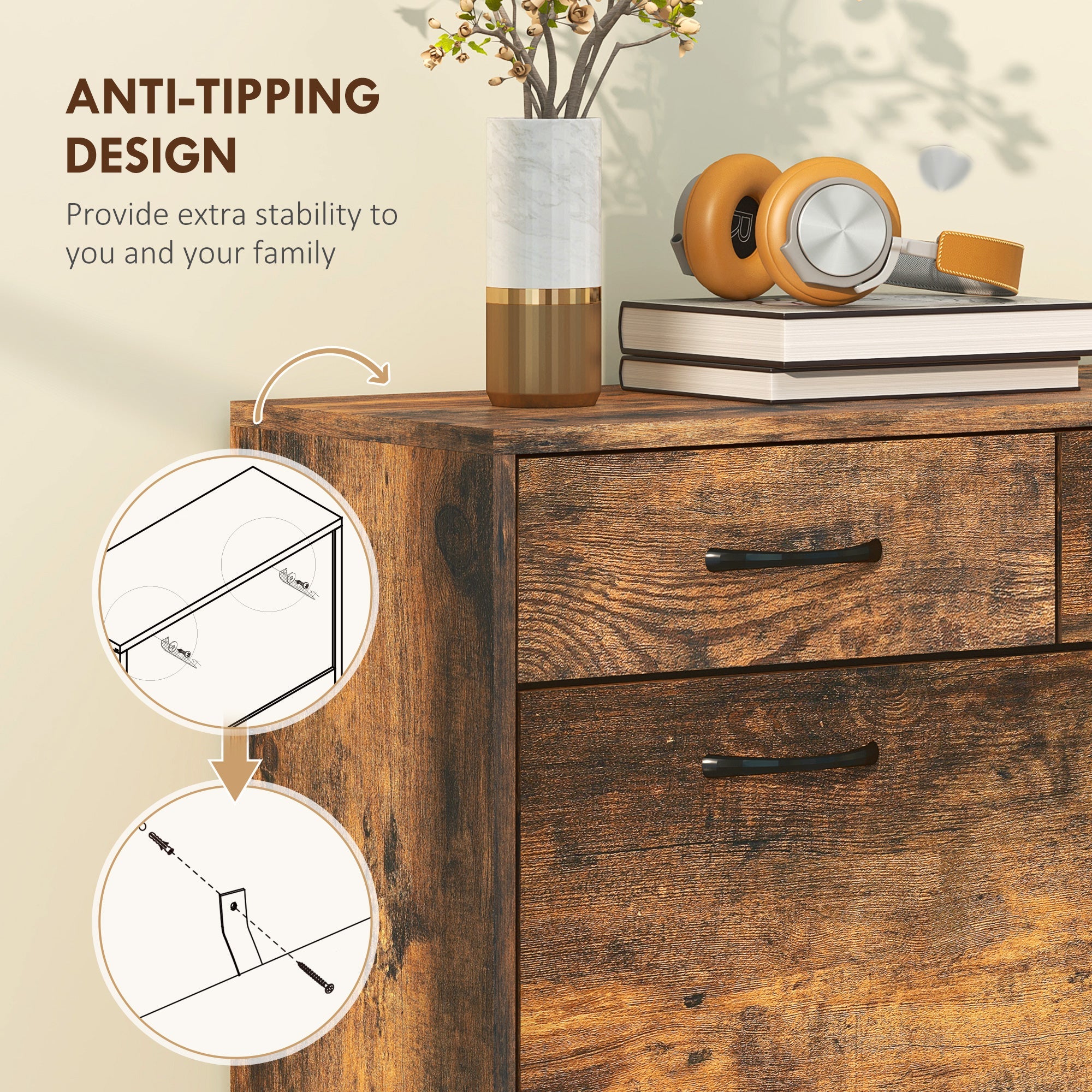 HOMCOM Narrow Shoe Storage with 2 Flip Drawers and Adjustable Shelves Shoe Organizer Cabinet for 12 Pairs of Shoes, Brown