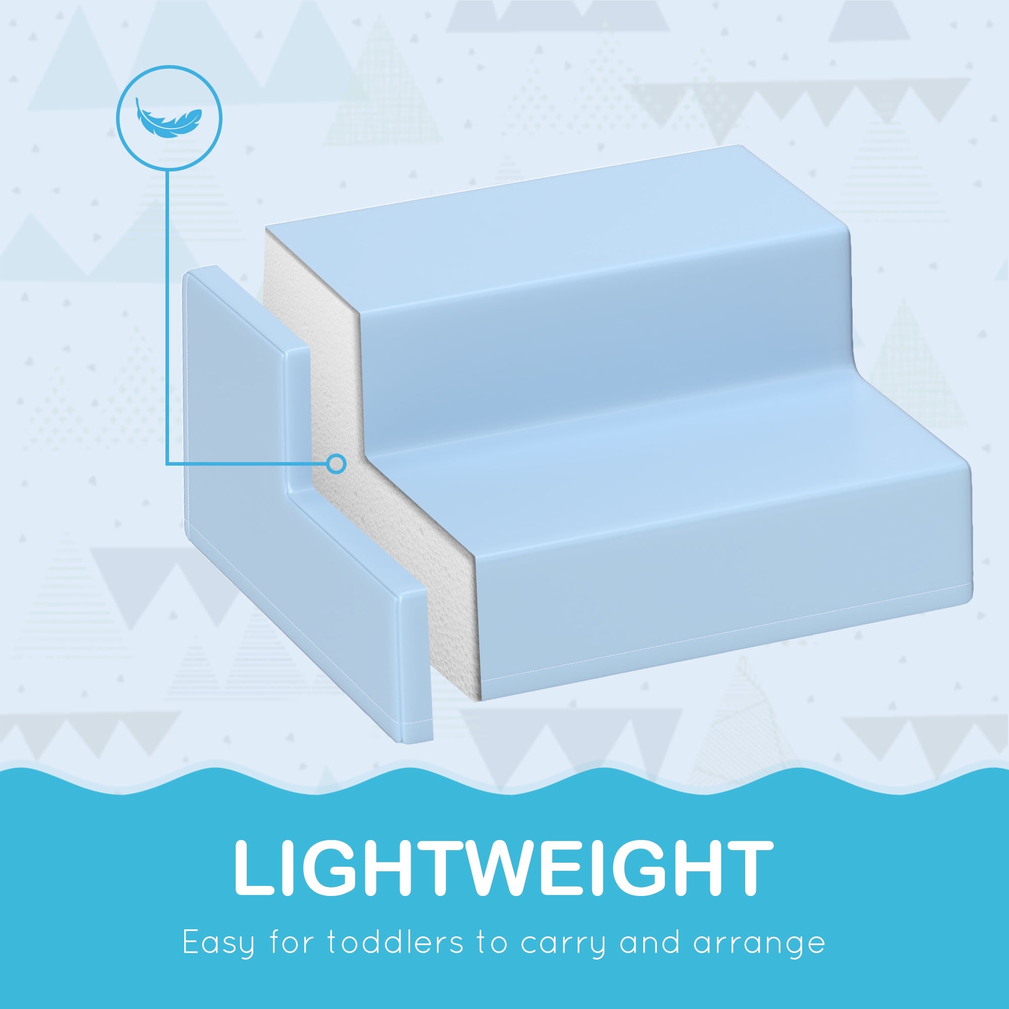 Qaba 4 Pieces Soft Play Foam Play Set for Climbing, Crawling, Multicolour