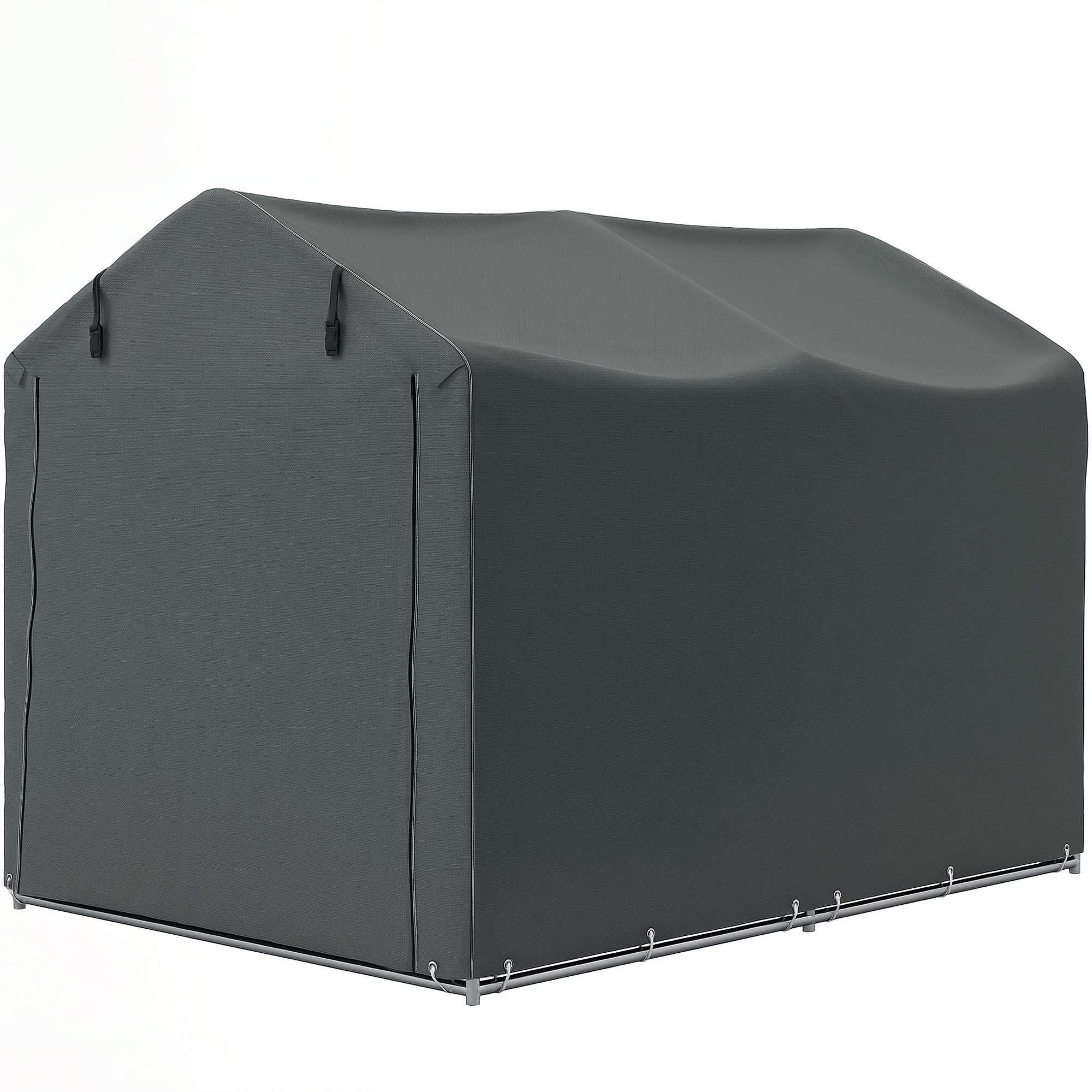 Outsunny Outdoor Storage Shed, UV Resistant Bike Tent with Roll-up Zipper Door, Portable Shed for Bike, Motorcycle, Dark Grey