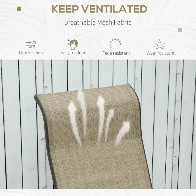Patio Glider with Breathable Mesh Fabric, Outdoor Glider Chair, Garden Rocking Gliding Seat for Patio, Yard, Porch, Sand