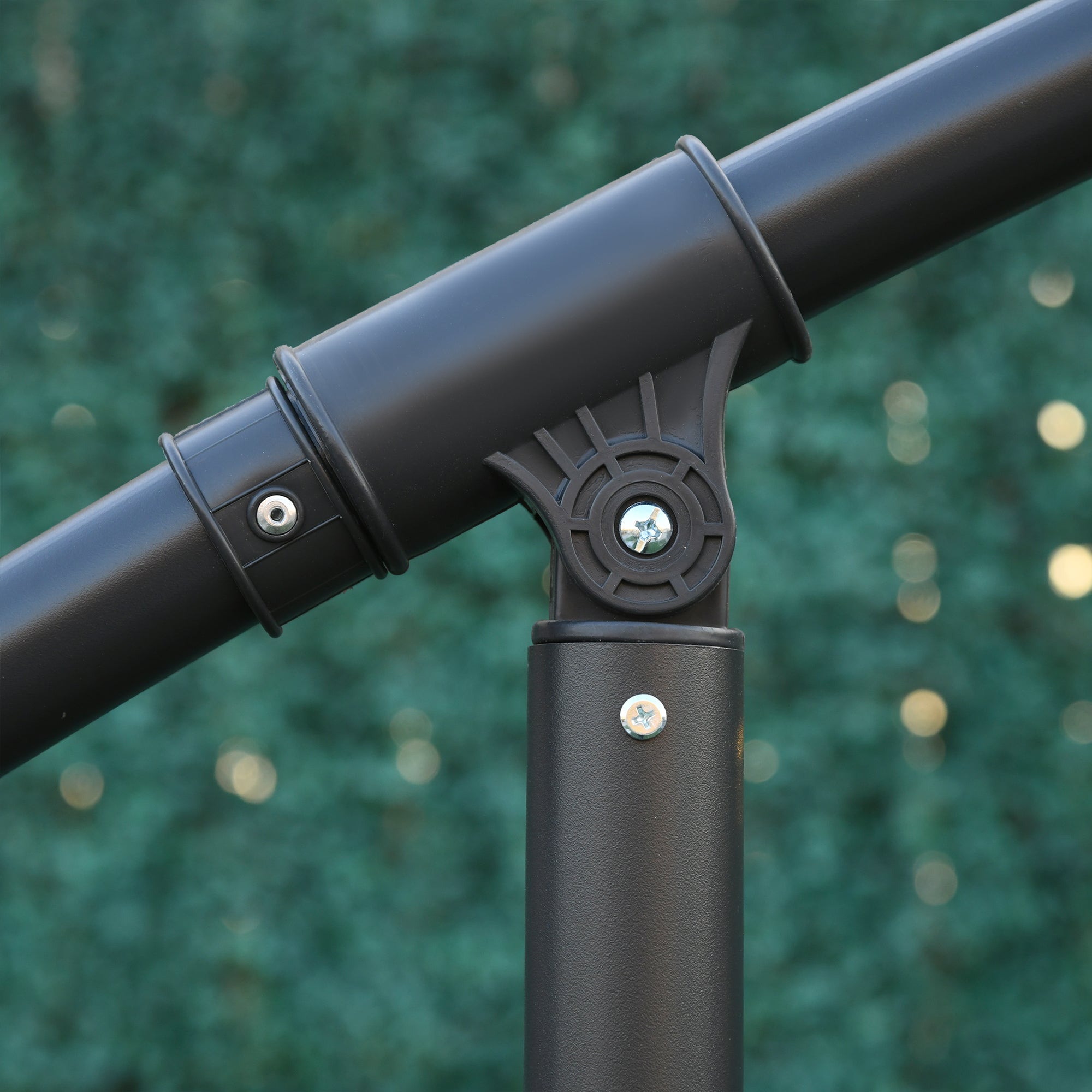 Outsunny 10ft Banana Hanging Rattan Set Sun Shade Patio Umbrella Cantilever Blue