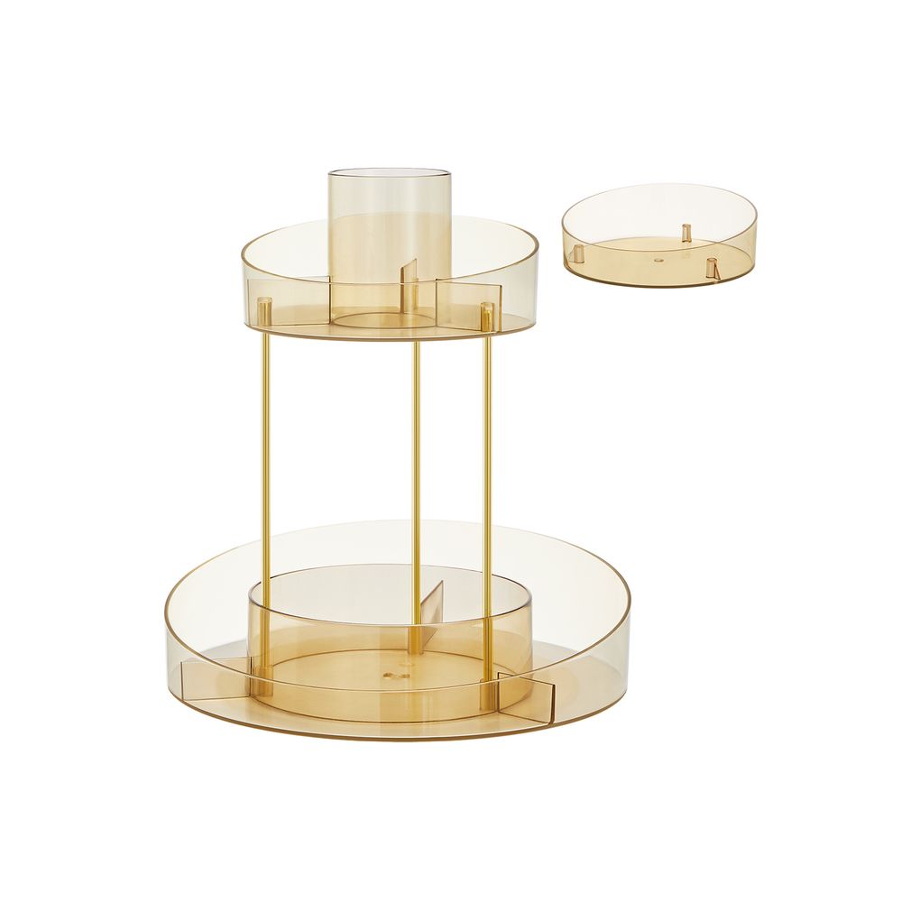 SONGMICS 2-Tier Round Rotating Makeup Organizer