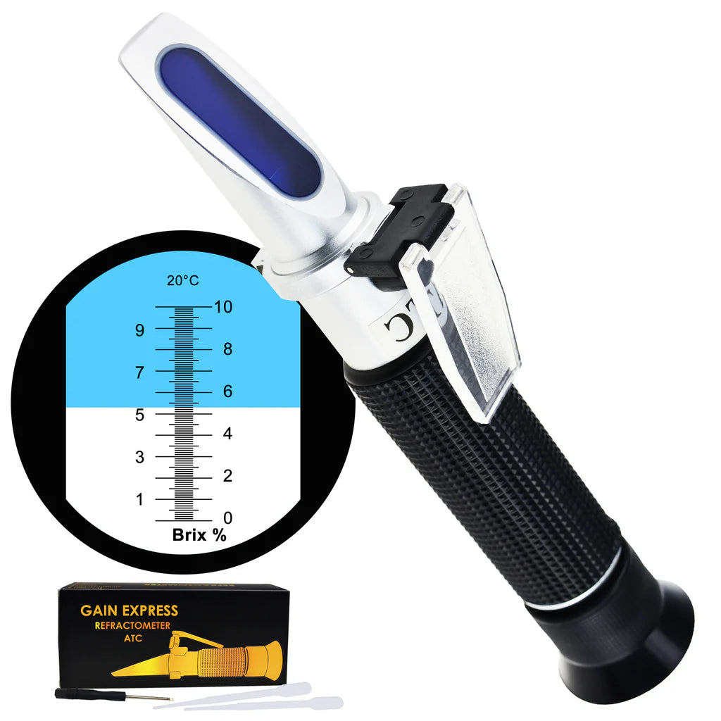0–10% Brix Refractometer with ATC for Maple Sap, Tea & Cutting Fluids