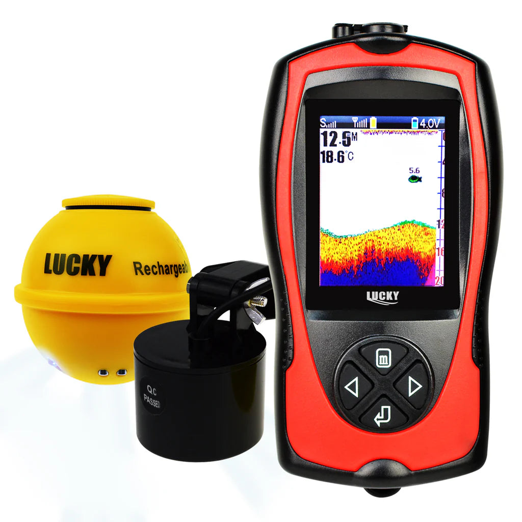 FF-1108-1CLA Wireless & Wired Color Fish Finder, 328 ft Wireless Range, 147 ft Wired Depth, 2.4" TFT LCD with Fish Attracting Light