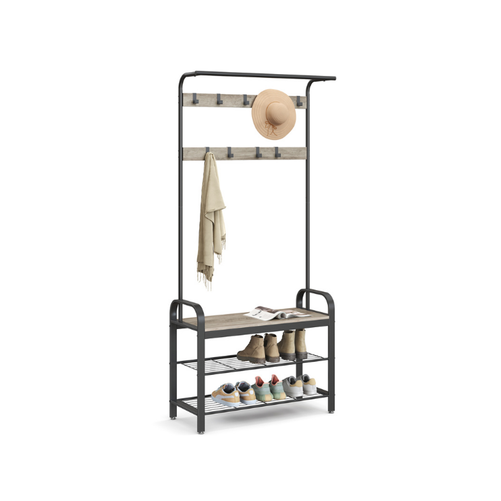VASAGLE Coat Rack with Shoe Bench for Entryway