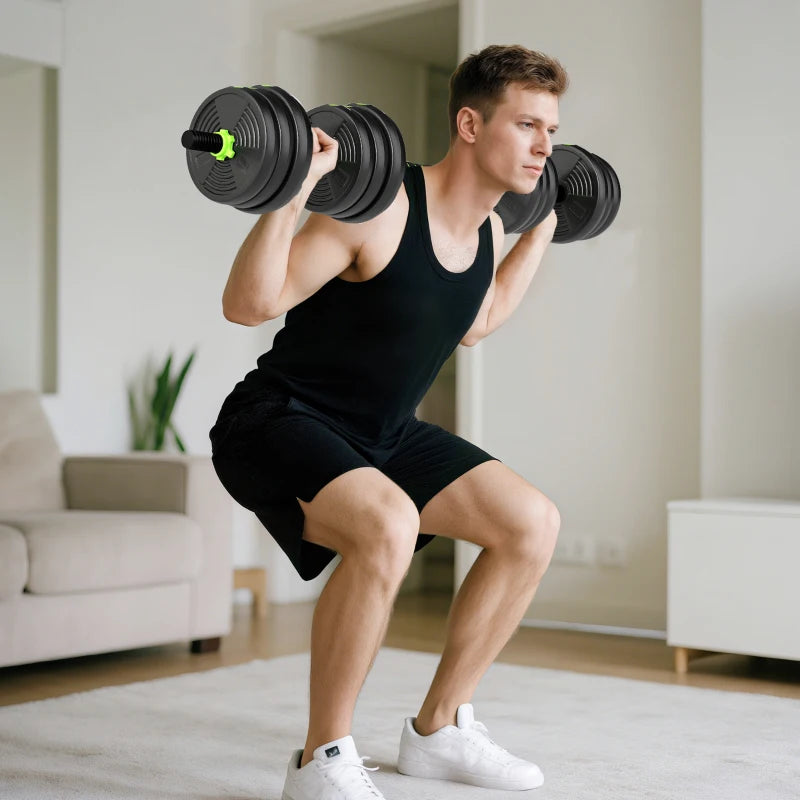 Soozier Adjustable Dumbbell Set, 3 in 1 Weights Dumbbells Set for Home Gym, 55lb Free Weights with Connector and Non-Slip Grip