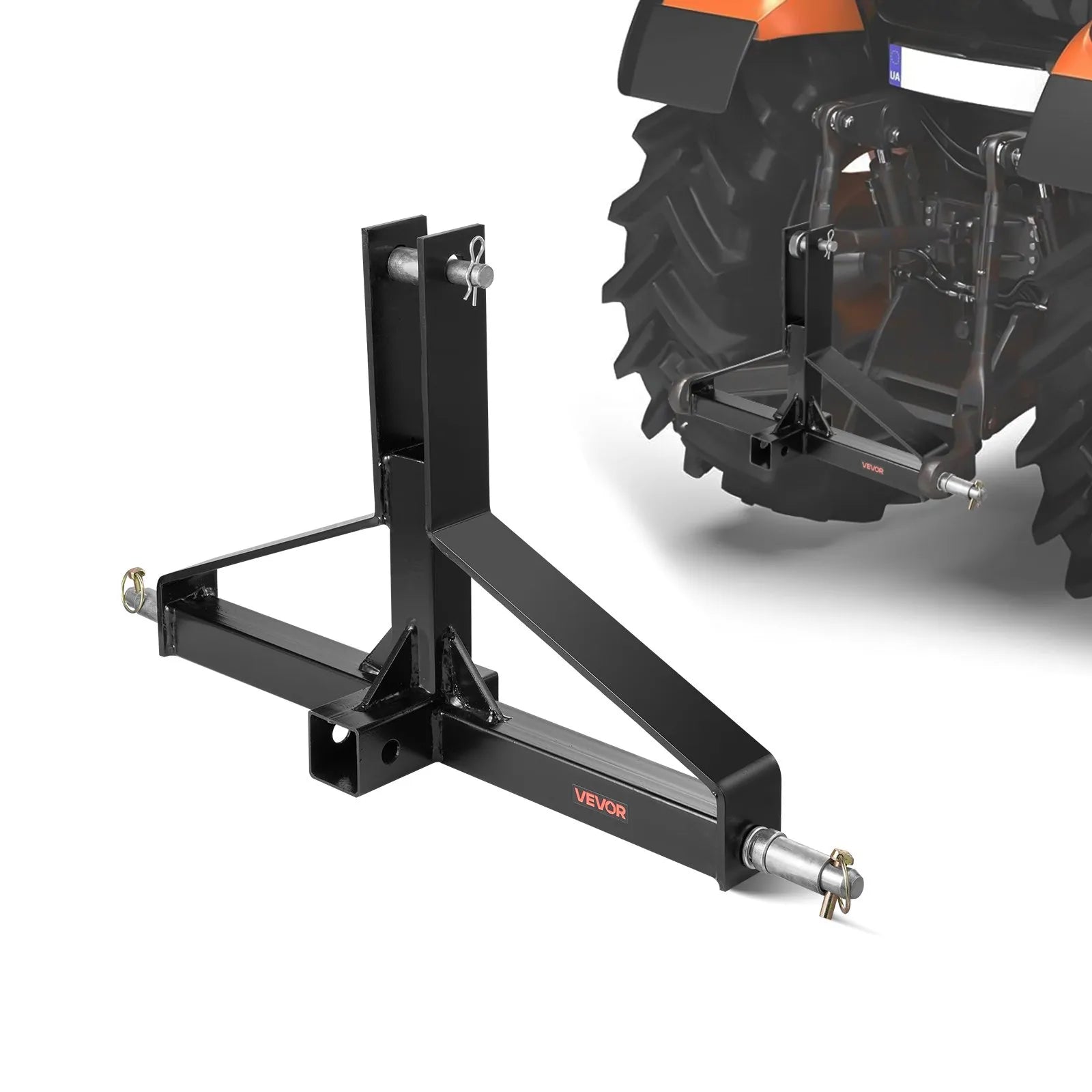 VEVOR 3 Point 2" Receiver Trailer Hitch Category 1 Tractor Quick Hitch Drawbar