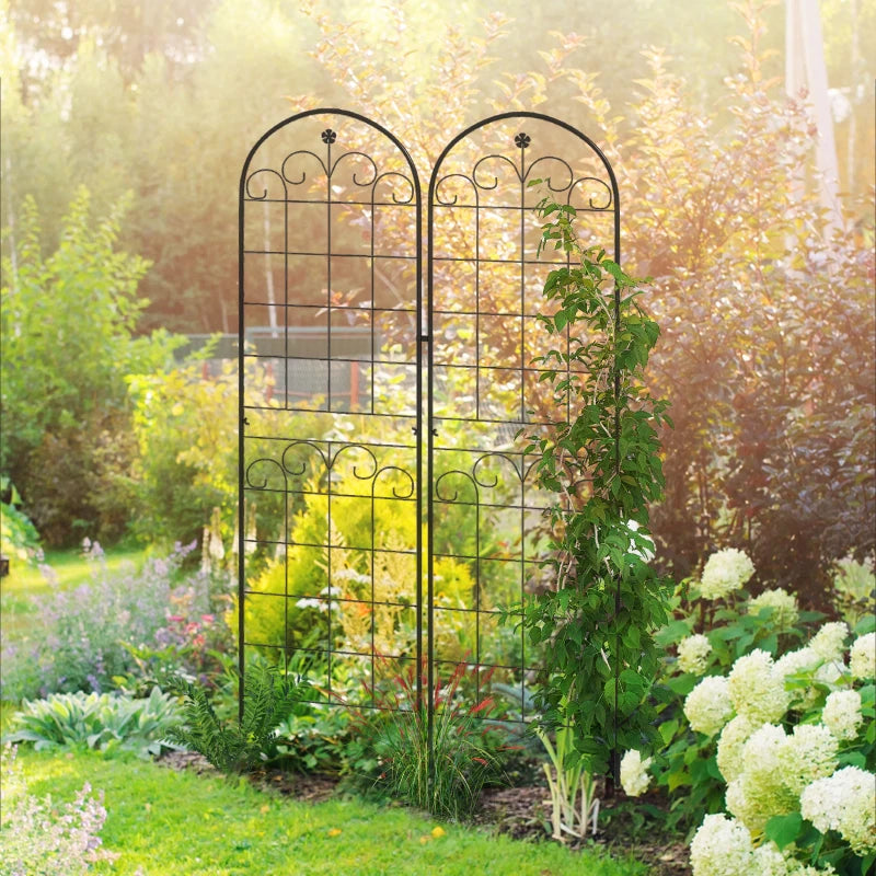2 Pcs Garden Trellis for Climbing Plants, Outdoor Metal Trellis Plant Support Trellises for Patio, Lawn, Backyard