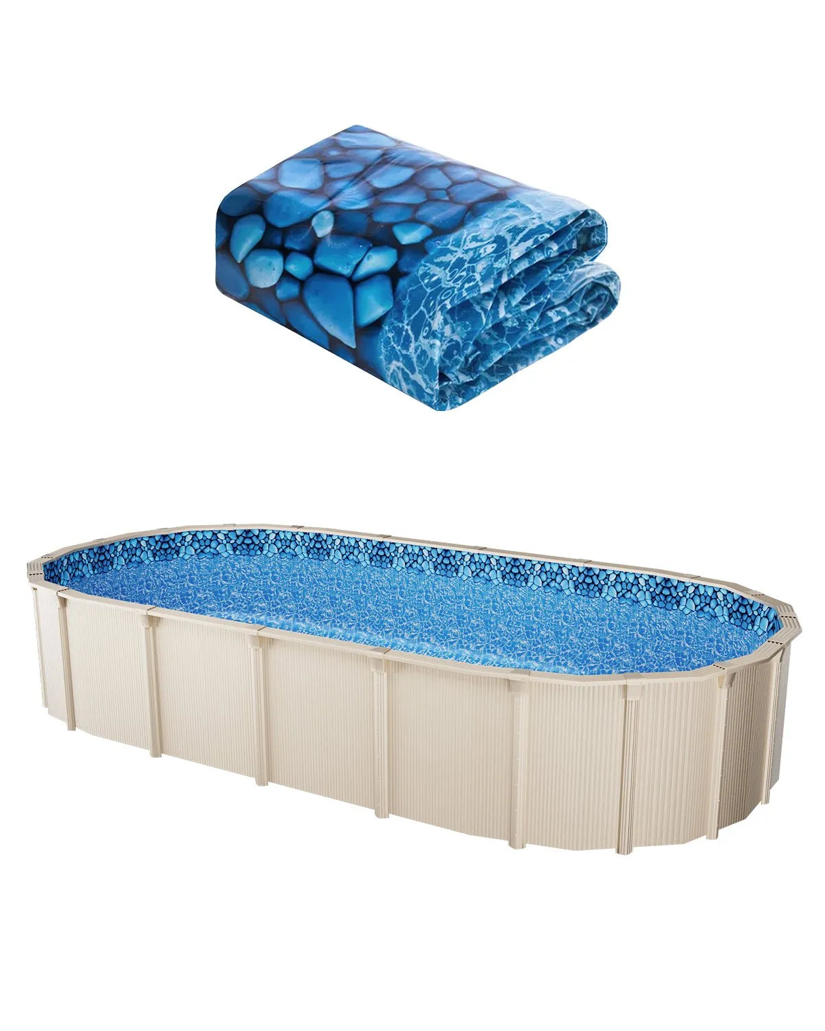VEVOR Oval Pool Liner 15x30ft Unibead Style Pool Liner 52in Wall Height