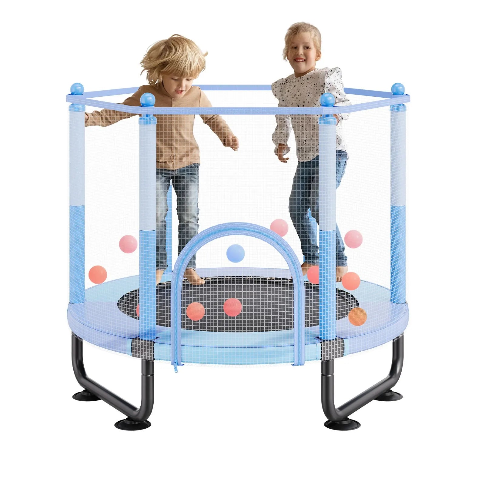 VEVOR 60" Trampoline for Kids Mini Toddler Trampoline with Net Indoor Outdoor