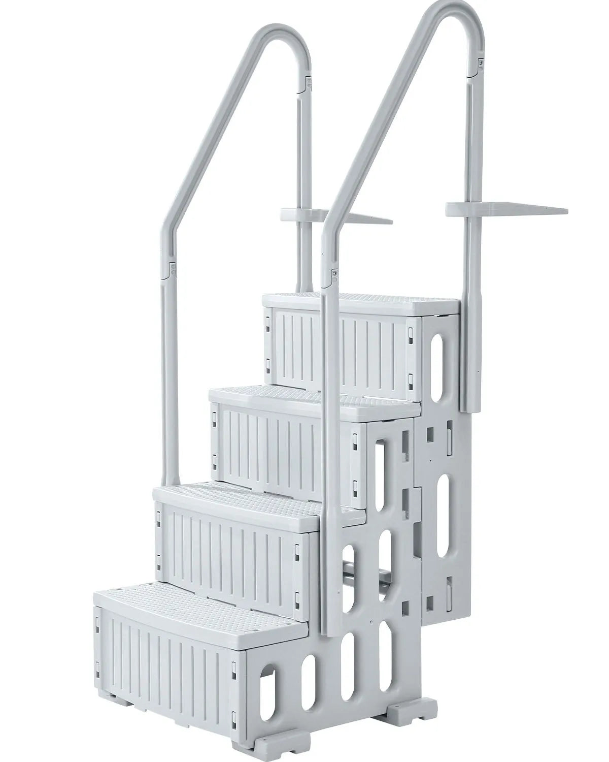 VEVOR 4-Step Grey Pool Ladder of 2 Handrails Supports 400 lb for 48-54 In Pool