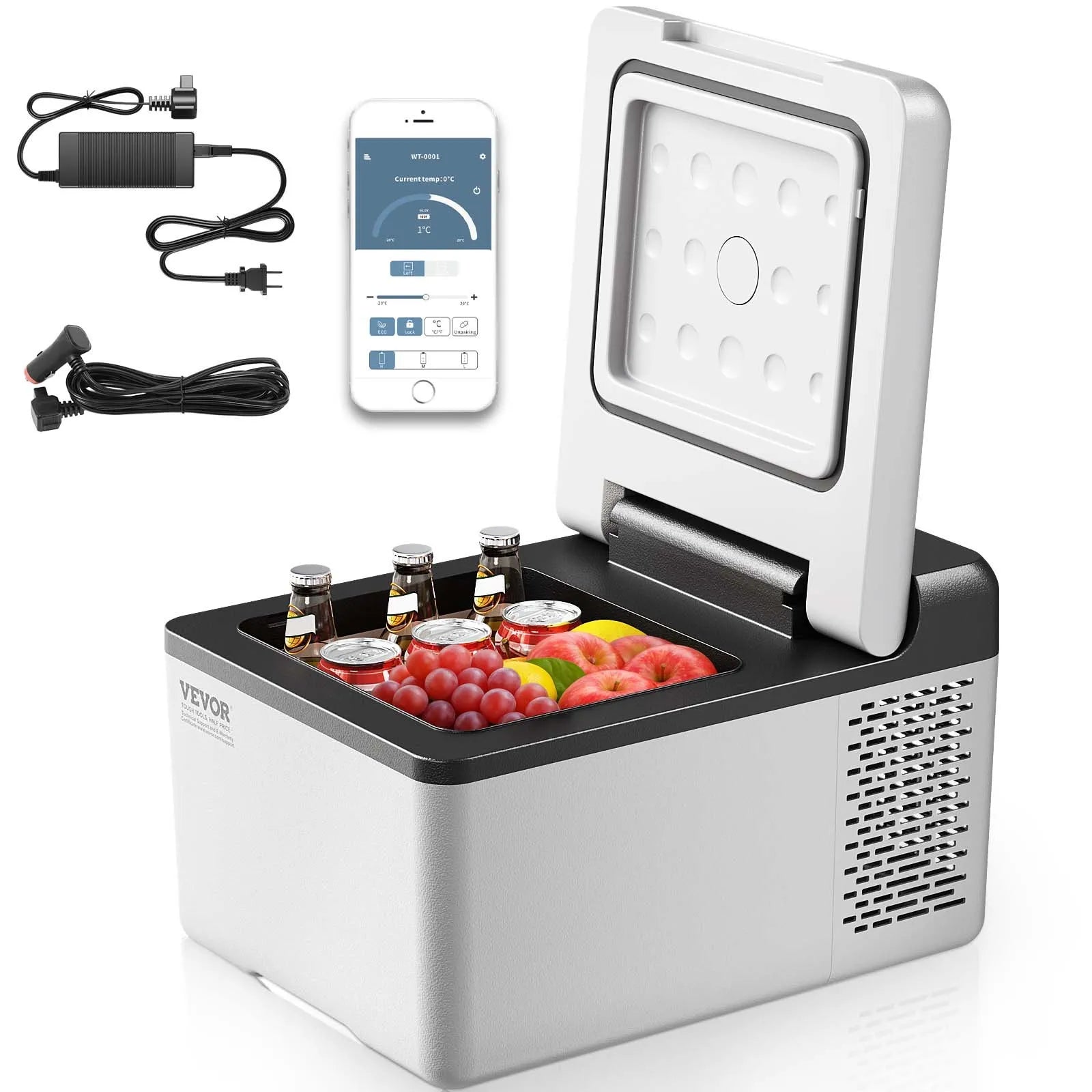 VEVOR 12 Volt Car Refrigerator Portable Freezer 10Qt Camping Compressor Cooler