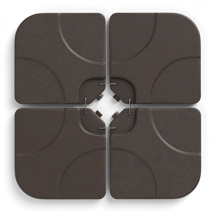 20 Inch Patio Offset Water Filled Plate Umbrella Base Sand-Coffee