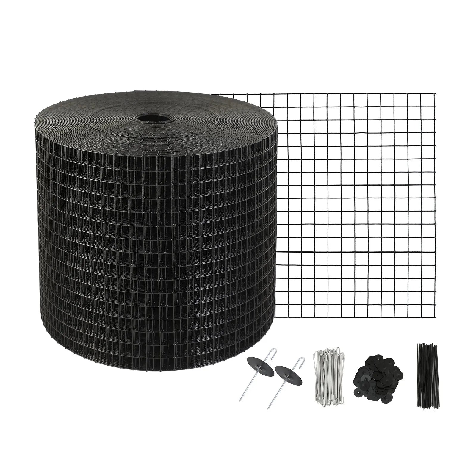 VEVOR 6 inch x 100ft Solar Panel Bird Guard, Critter Guard Roll Kit with 60pcs Stainless Steel Fasteners, Solar Panel Guard with Rust-proof PVC Coating, 1/2 inch Wire Roll Mesh