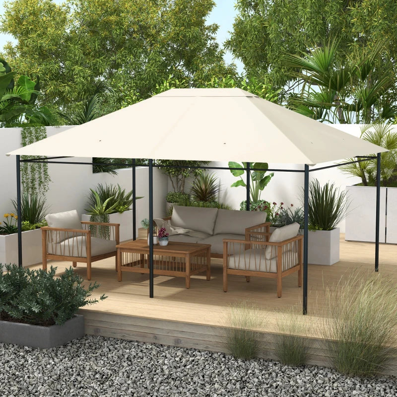 10' x 13' Gazebo Replacement Canopy Cover, Gazebo Roof Replacement (TOP COVER ONLY), Cream White