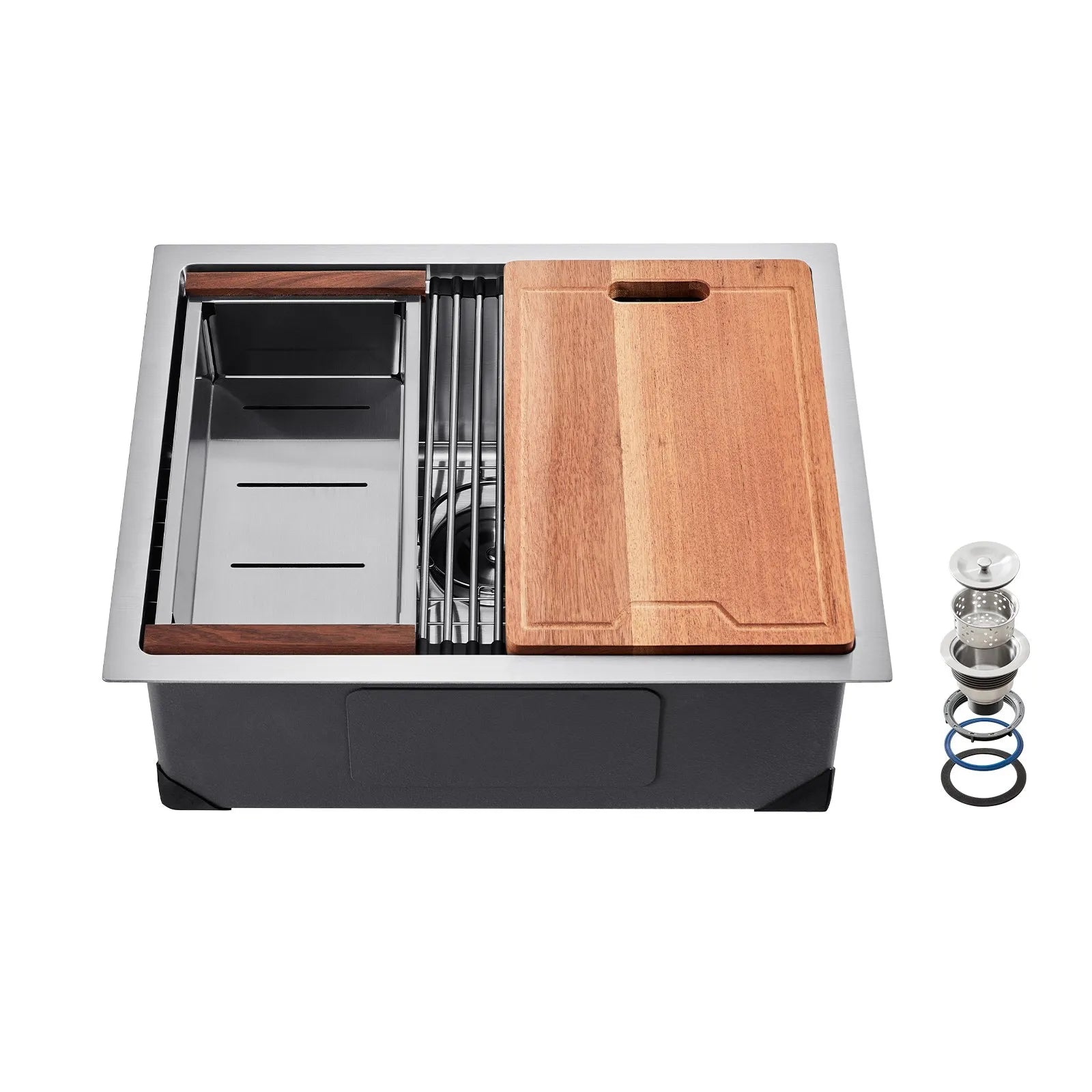 VEVOR 23" Kitchen Sink Undermount Single Bowl Drop-In Basin Stainless Steel Bar
