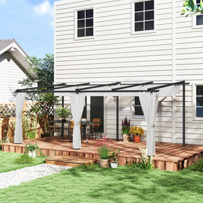 10' x 20' Metal Retractable Pergola Canopy with Sidewalls, Outdoor Gazebo UPF30+ Sun Shade Shelter for Garden, Deck